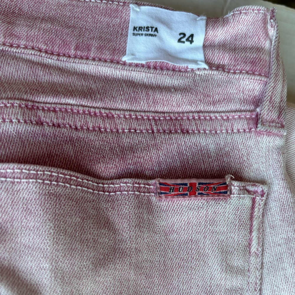 Hudson Jeans Baby Pink Krista Super Skinny Stretch Denim Pants - Picture 6 of 7